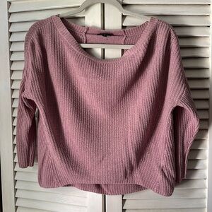 Cropped Scoop Neck Express Sweater with 3/4 sleeves
